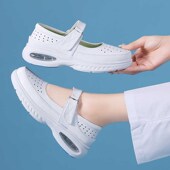 夏季 镂空医护专用软底透气防滑平底护士鞋 女不累脚美容师坡跟洞洞