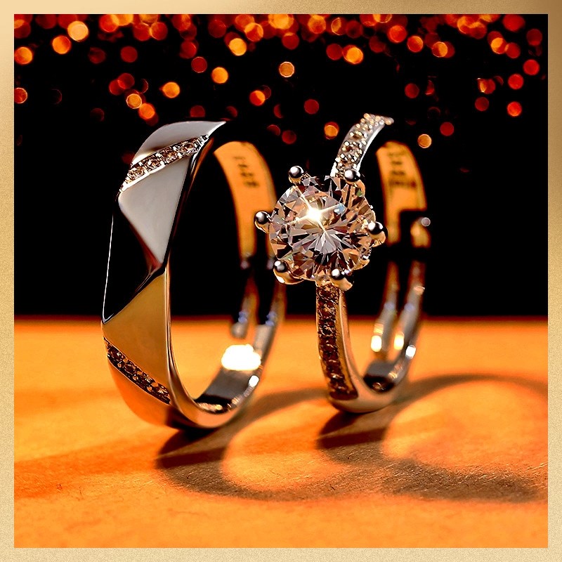 结婚戒指真一对交换婚戒婚礼现场用仪式求婚对戒活口假戒指钻戒