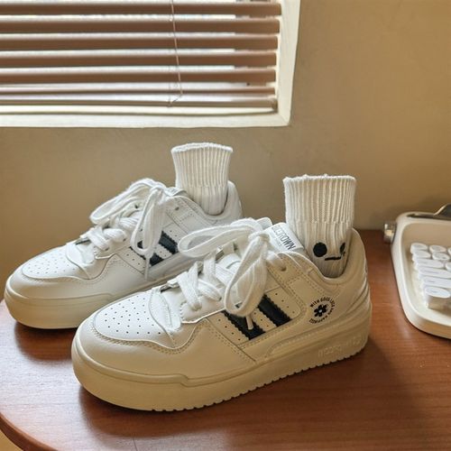 林先叁 爆款小白鞋女夏季透气百搭休闲鞋2024新款运动厚底板鞋子