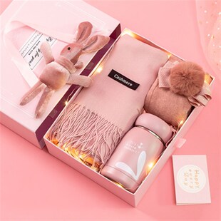 围巾手套女礼盒套装秋冬季围巾女韩版百搭披肩围脖生日女朋友礼物