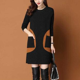 中长款毛衣女韩版k时尚2024新款宽松洋气百搭外穿气质秋冬打底裙