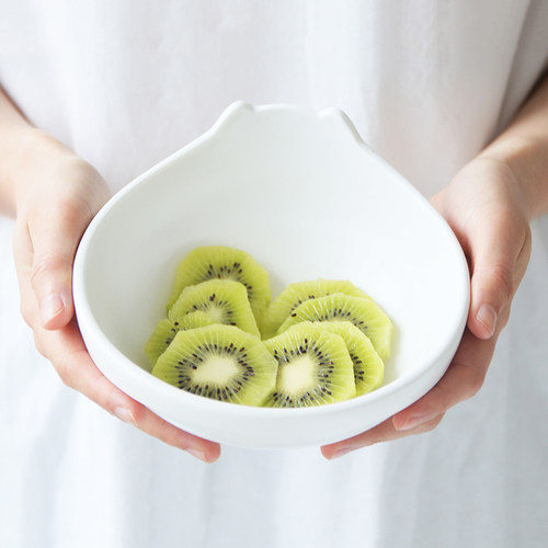 黑白胖胖双碗陶瓷猫碗宠物食w盆猫咪水碗狗碗斜口加高护颈曲木碗