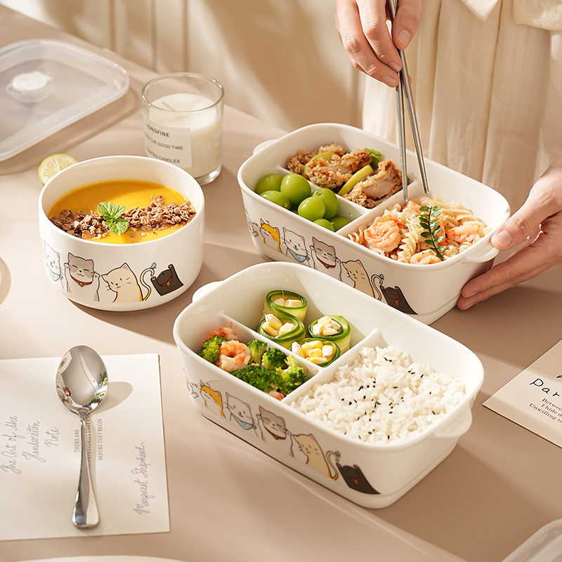 饭盒上班族2025新款便当盒分格饭菜分离专用饭盒S食堂打饭专用碗