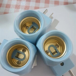 插头灯座带开关插壁式E27螺口灯头可移动插座Z式加厚灯头