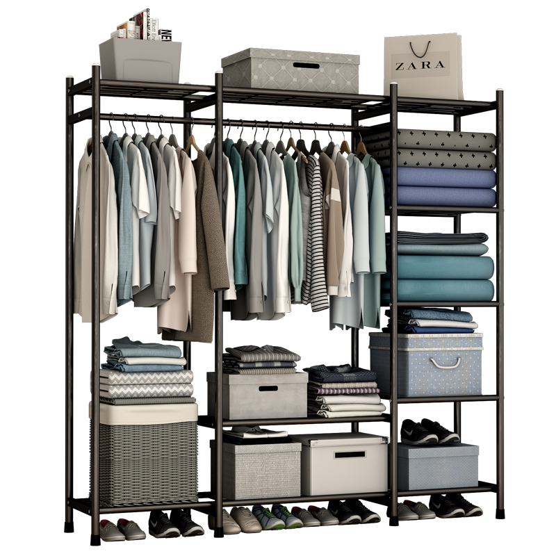 简易衣帽架衣柜式晾衣架挂衣架落地折叠家用室内卧室大容量收纳