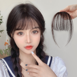 空气刘海假发女真发仿真t法式假刘海自然前额头顶补发片齐刘海头