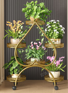 花架子客厅落地式花架置物架阳z台多层植物多肉盆室内花盆新款托