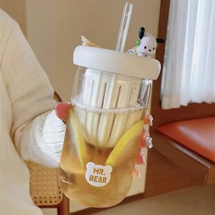 茶水分离泡茶杯玻璃杯女高颜值网红水杯透明办公室冷萃杯子带吸管