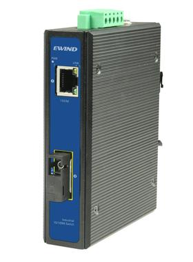 导轨安装IP40工业级poe交换机百兆1+1SC光口多模单模双纤单纤宽温