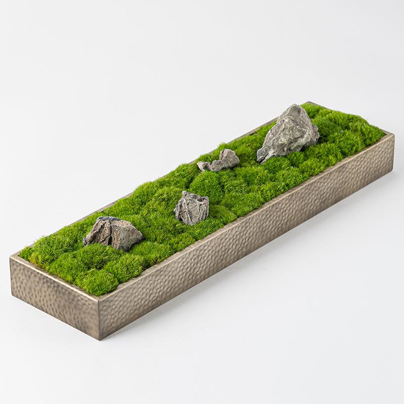 新中式永生苔藓干花绿植盆景装饰玄关餐桌茶几会议桌洽谈桌摆件