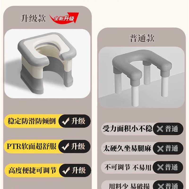 蹲便改坐便椅家用蹲厕神器座便携式马桶移动架孕妇老人上厕所凳子
