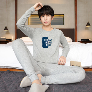 纯棉抗菌线衣线裤 内衣套v装 初高中学生保暖内 青少年男士 秋衣秋裤