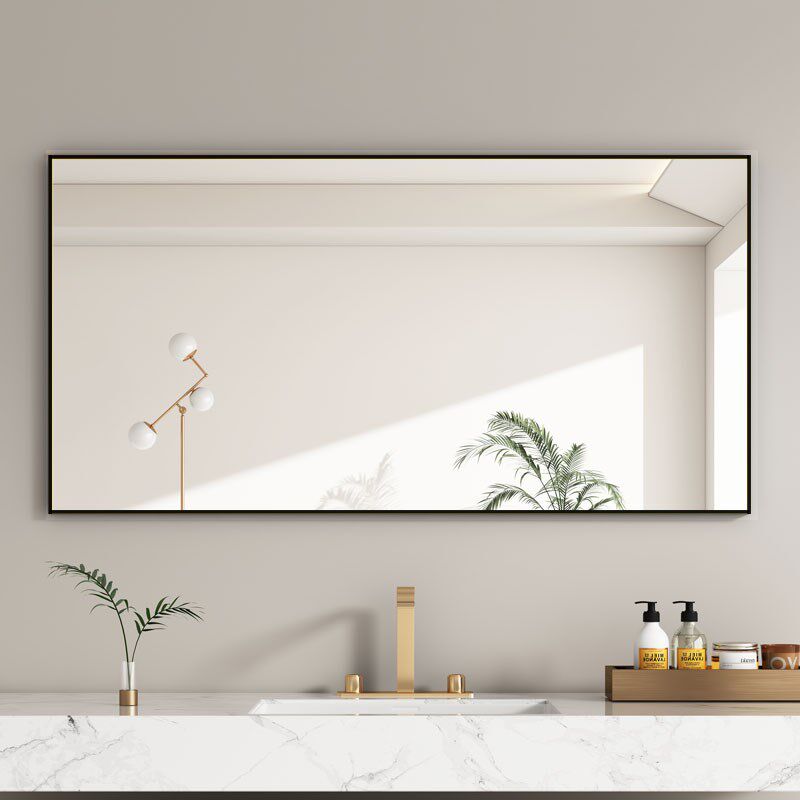 铝框壁挂浴室镜子高清可定制洗手台卫生间厕所化妆镜挂墙贴墙镜子,家装主材,浴室镜,淘宝优惠券,粉丝福利购,淘宝优惠卷