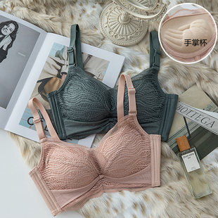 新爆款无钢圈手掌杯文胸超聚拢加厚6CM平胸小胸罩专用调整型内衣