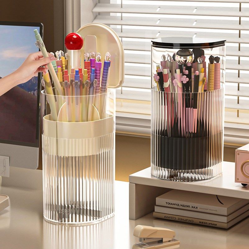 笔筒收纳盒按压升降学生办公室桌面高颜值ins风大容量水彩铅笔桶,文具电教/文化用品/商务用品,笔筒,淘宝优惠券,粉丝福利购,淘宝优惠卷