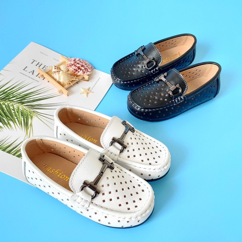 男童豆豆鞋夏季一脚蹬儿童透气镂空英伦风黑白色小皮鞋男孩表演鞋,童鞋/婴儿鞋/亲子鞋,皮鞋,淘宝优惠券,粉丝福利购,淘宝优惠卷