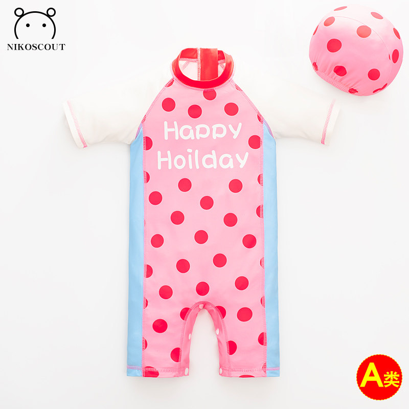 婴儿泳衣女宝宝小月龄儿童游泳衣女孩甜美3岁可爱a类防晒连体泳装