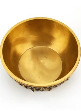 摆件聚宝盆纯铜办公室家用礼品招财家居大号实心盆乔迁品加厚铜金