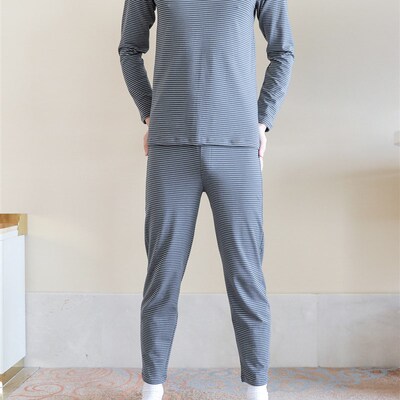 秋衣秋裤套装男士纯棉全棉线衣线裤男款2025新款S宽松薄款保暖内