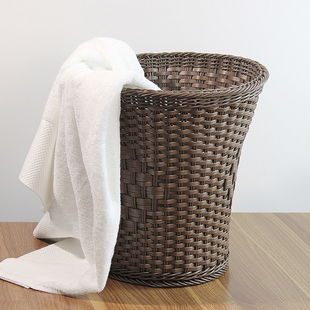 酒店毛巾筐民宿专用放浴巾脏衣篮子篓子框卫生间浴室仿藤编可定制