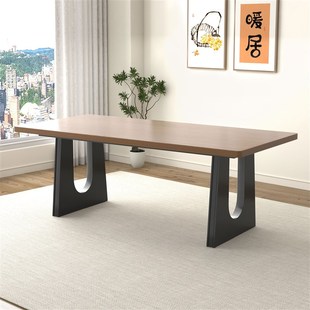 定制实木大板桌腿支架底座现代简约大理石岩板餐桌脚铁艺支撑台架