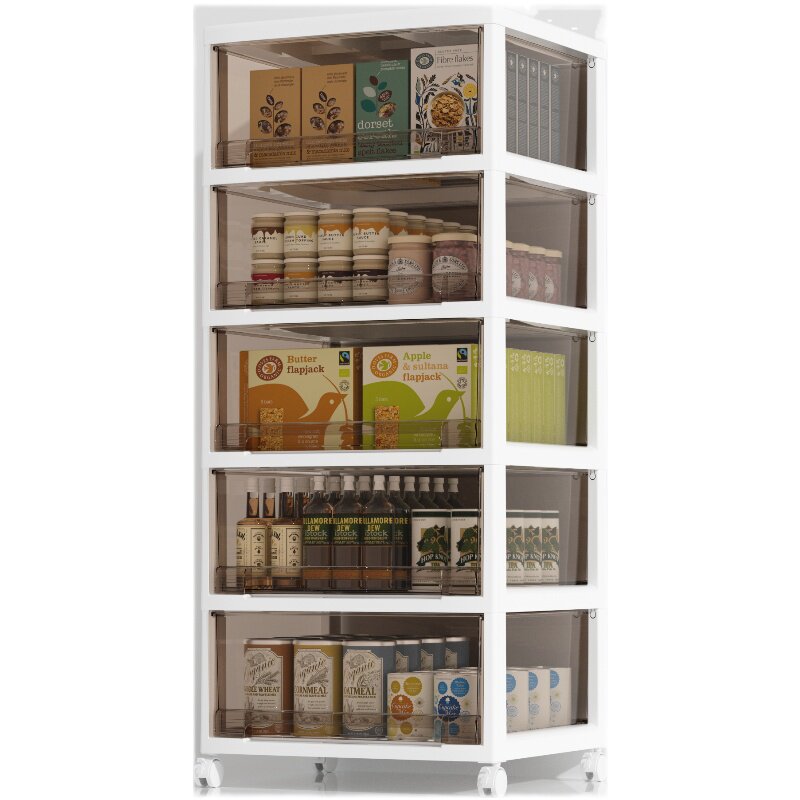 塑料抽屉式收纳柜落地多层大容量儿童玩具免组装办公室桌下五斗柜