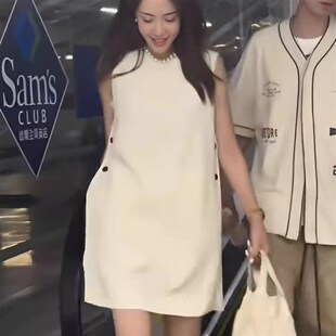 女2025新款 套装 法式 无袖 两件套 时尚 连衣裙背心裙短裤 设计感春夏季