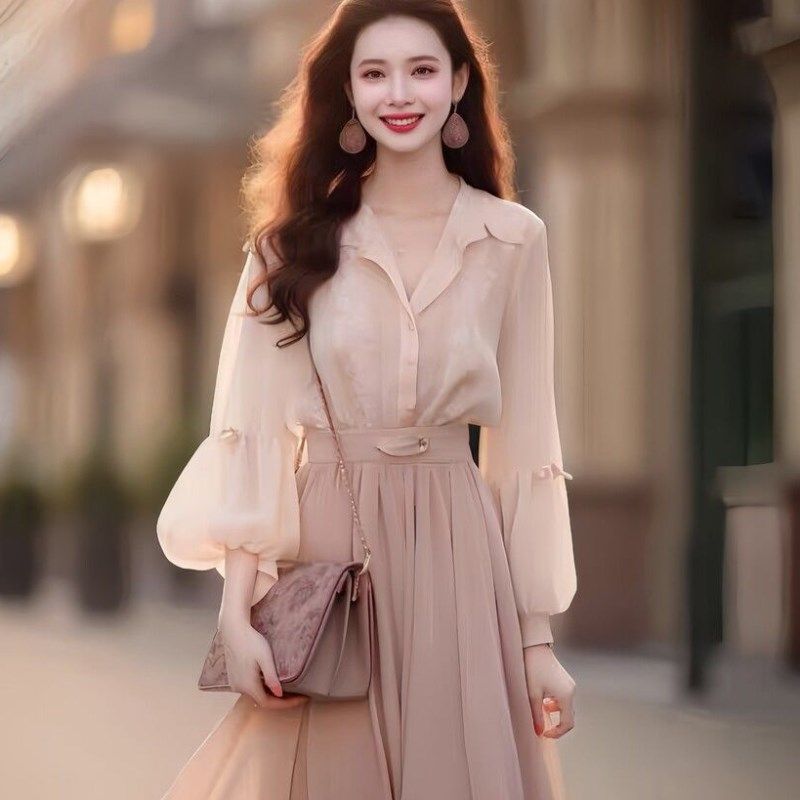 秋季外出哺乳衣时尚套装产后雪纺哺乳衣/月子服