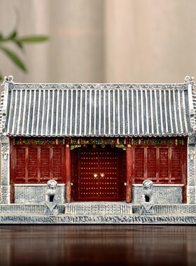 明清王府大门微缩模型摆件1/60车模人偶场景搭配酒店软装鱼缸造景