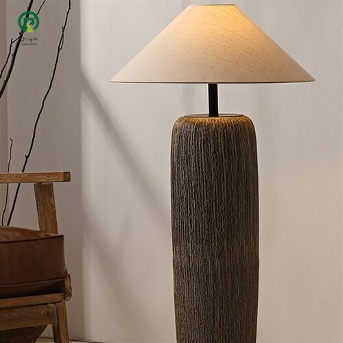 轻奢陶瓷落地灯民宿客厅卧室餐厅陶罐台灯酒店禅意诧寂风装饰立灯