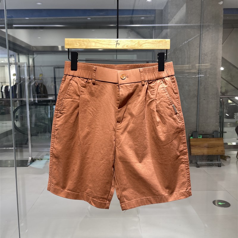 夏季新款男士五分裤简约时尚休闲短裤百搭潮流修身纯色直筒大裤衩