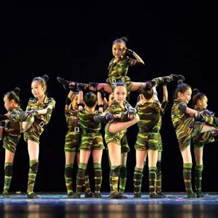 儿童兵娃娃弹力迷彩当兵初心表演演出服小兵风采军旅舞蹈宣誓卫国