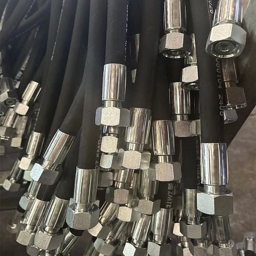 高压油管C型D型液压油管不锈钢活接接头定制钢丝编织缠绕胶管总成