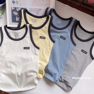 120-170码夏款童装 实用棉背心男童儿童女宝弹力跨栏无袖T恤睡衣