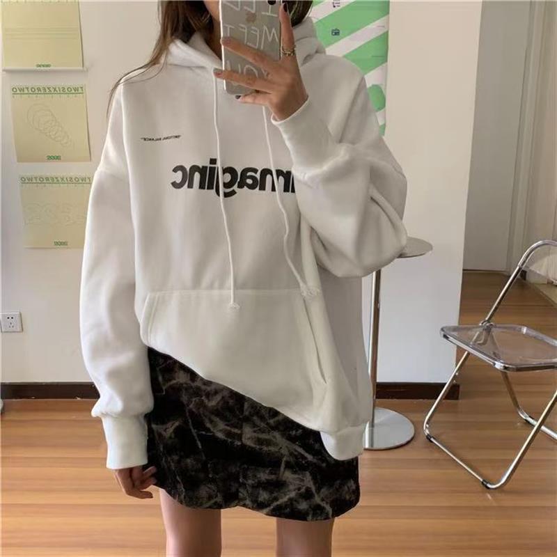 慵懒复古加绒连帽卫衣女秋冬2025新款设计感宽松百搭加厚外套上衣