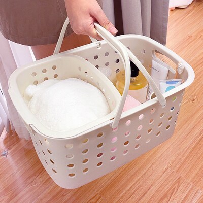 干湿分离洗d澡提篮宿舍浴室篮子大容量女手提浴筐学生住校洗漱篮