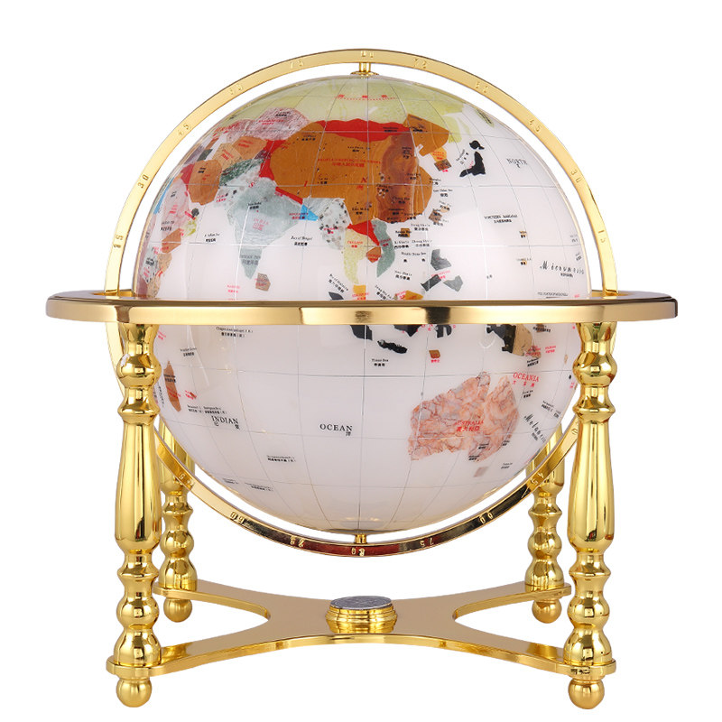 宝石四角地球f仪办公室摆件工艺品家居客厅书房装饰品摆设开业礼