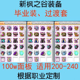 备定制 装 过渡套 毕业套 260级 台服 100w面板适合160 新枫之谷