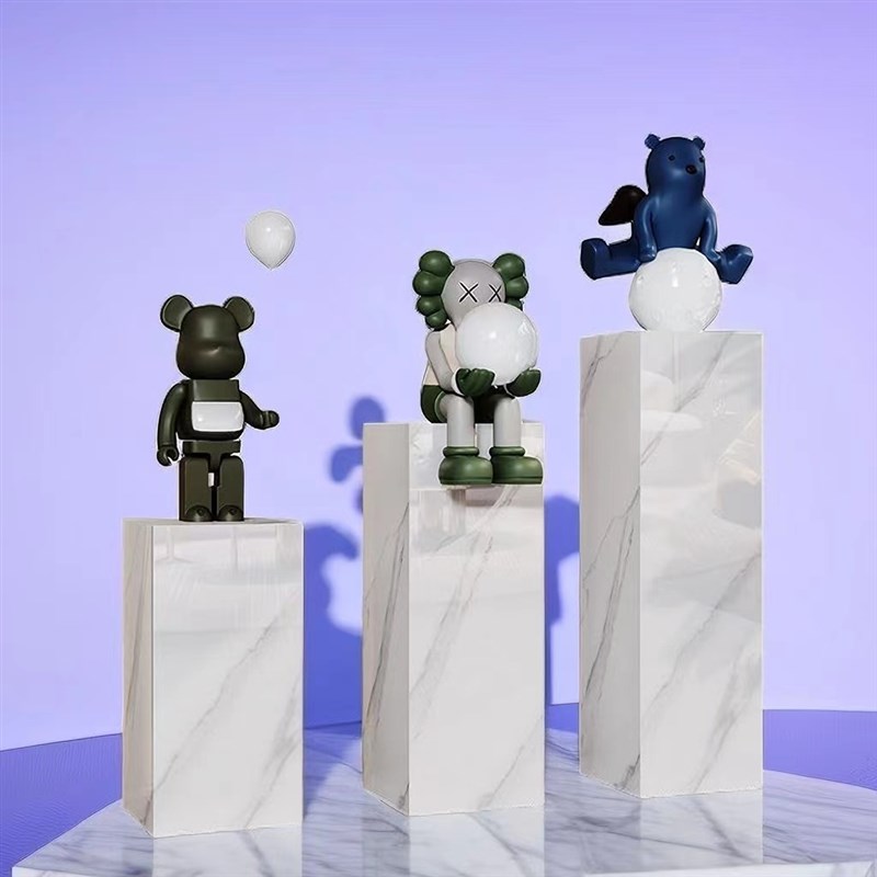 创意爵士白岩板花架客厅玄关高档摆件大理石落地式底Z座置物架子