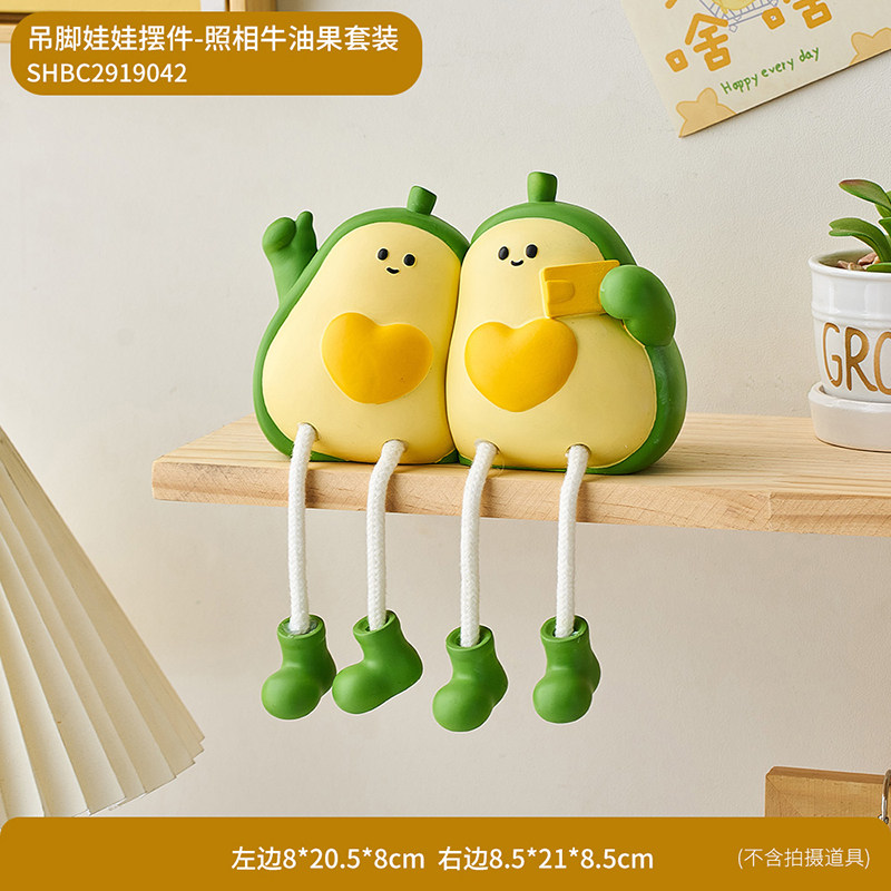 创意可爱情d侣吊脚娃娃摆件客厅家居装饰卡通电视柜置物架桌面玩