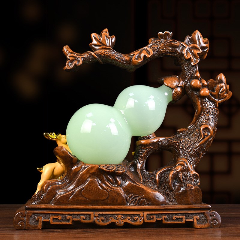 吉祥鹿葫芦开业乔迁摆件礼品客厅玄关柜书桌装饰品送客人朋友礼物