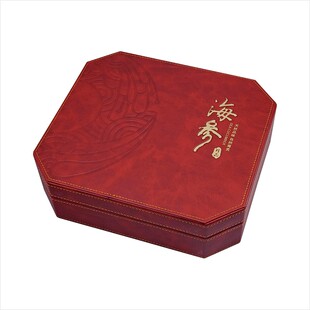 海参包装盒空盒子海参干货礼品盒定制皮盒礼盒一斤装红色高档新款