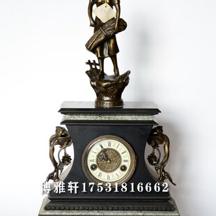 钟表古典机械欧式座钟纯铜机芯老式发条仿欧洲回流老钟表样板间钟