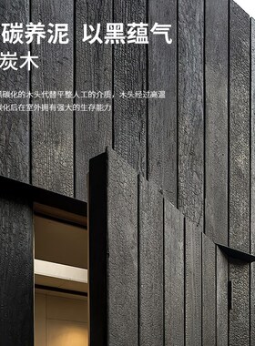 碳化木板烧杉板火烧木深度碳化木C黑色木纹板龟裂纹爆裂纹炭化板