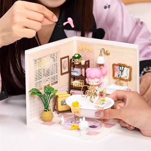 超级世界 泡泡时间 浴室手工 DIY 小屋拼装 女孩假期礼物