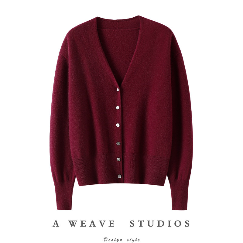 大大方方通勤!宽松版V领100%纯山羊绒开衫女纯羊绒毛衣针织开衫,女装/女士精品,羊绒衫,淘宝优惠券,粉丝福利购,淘宝优惠卷