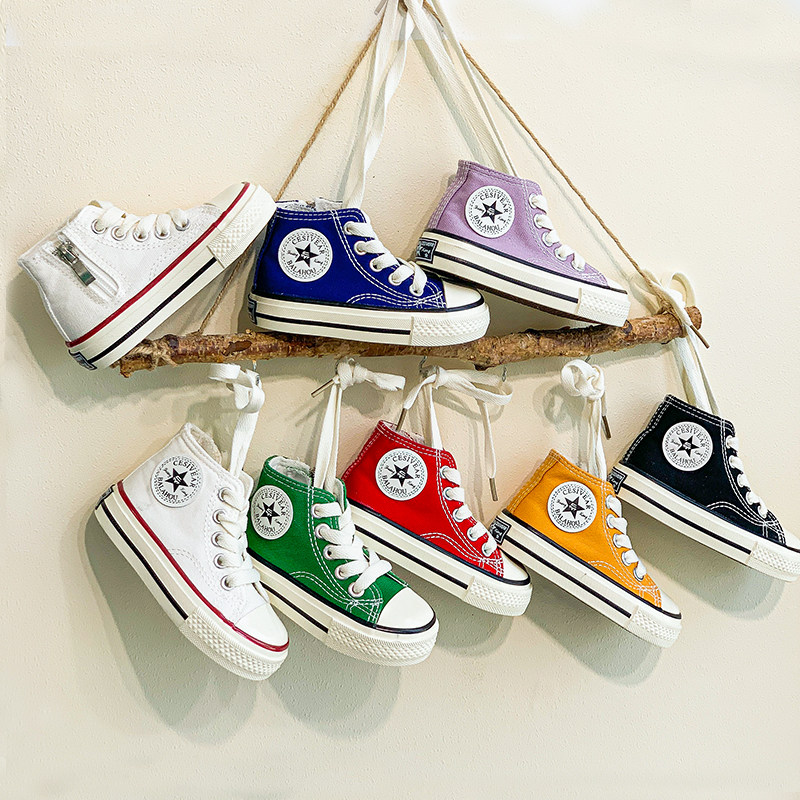 韩版宝宝高帮帆布鞋春秋新款儿童板鞋百搭男女童布鞋幼儿园小白鞋,童鞋/婴儿鞋/亲子鞋,帆布鞋,淘宝优惠券,粉丝福利购,淘宝优惠卷