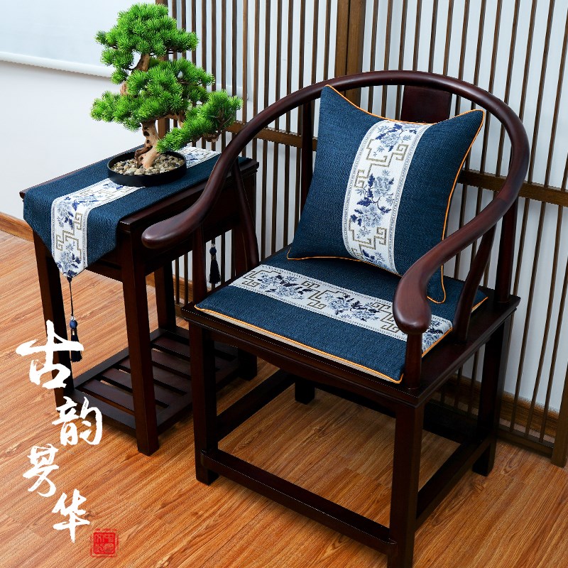 新中式定制红木中式防滑椅垫坐垫四季通用海绵家居办公室圈椅垫子