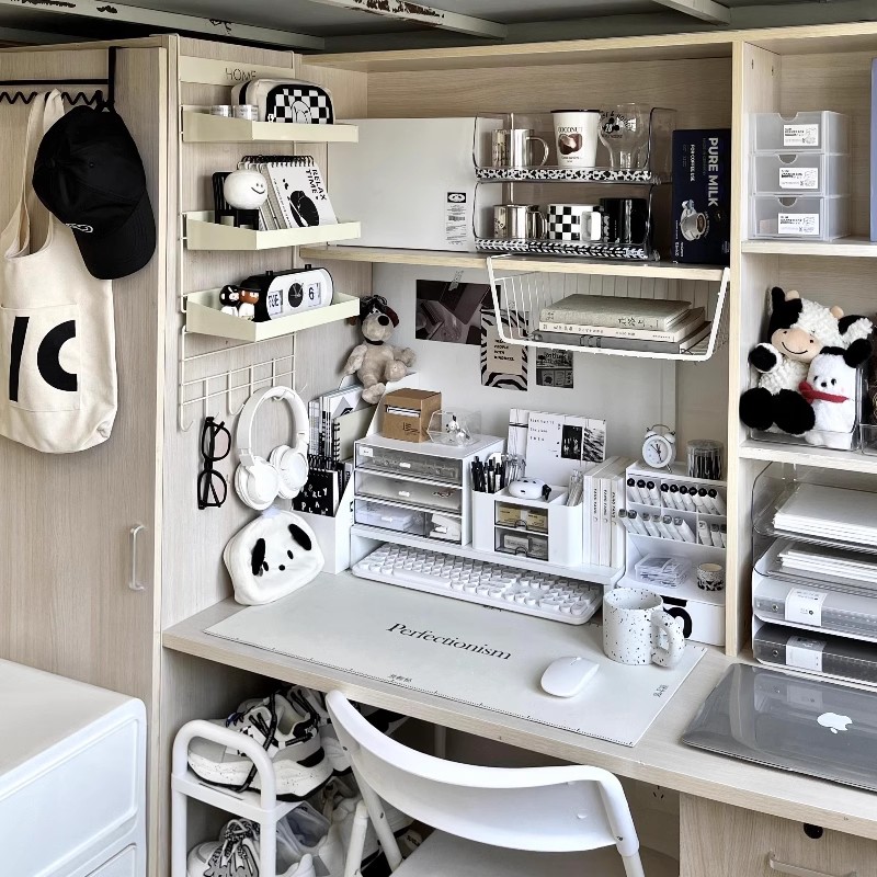 宿舍桌下悬挂置物架学生衣柜侧面收纳神器床头好物挂篮免打孔挂架