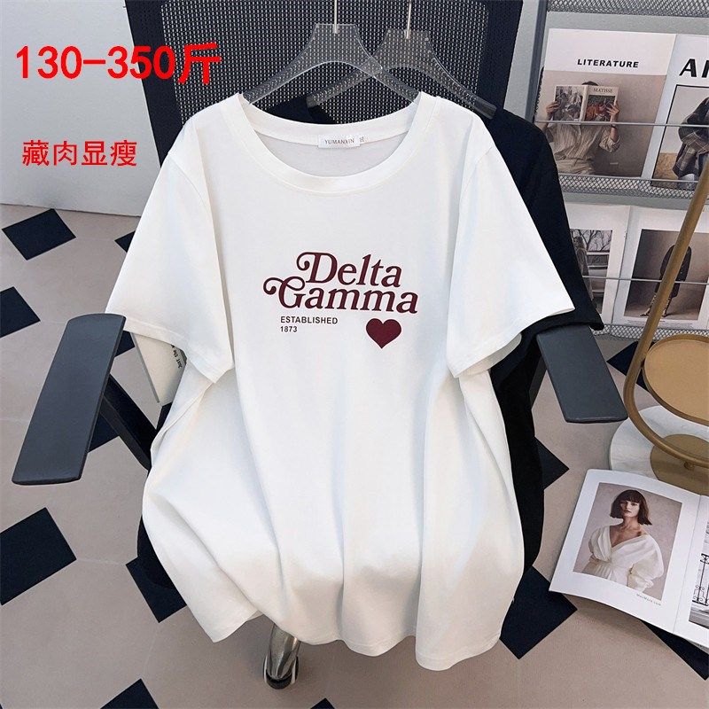 200斤纯棉大版短袖t恤女圆领350夏季特大码胖MM宽松遮肚休闲上衣,女装/女士精品,常规大码外套,淘宝优惠券,粉丝福利购,淘宝优惠卷